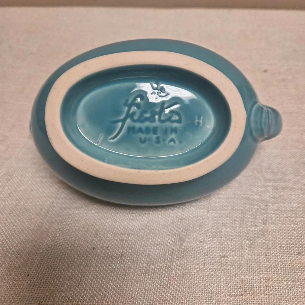 Fiesta Homer Laughlin Turquoise Gravy Boat Ceramic Turquoise Made in USA